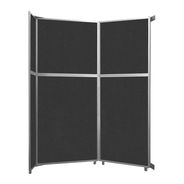 Operable Wall Folding Room Divider 7'11" x 10'3/4" Black Fabric